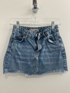 Topshop Blue Denim Mini Skirt